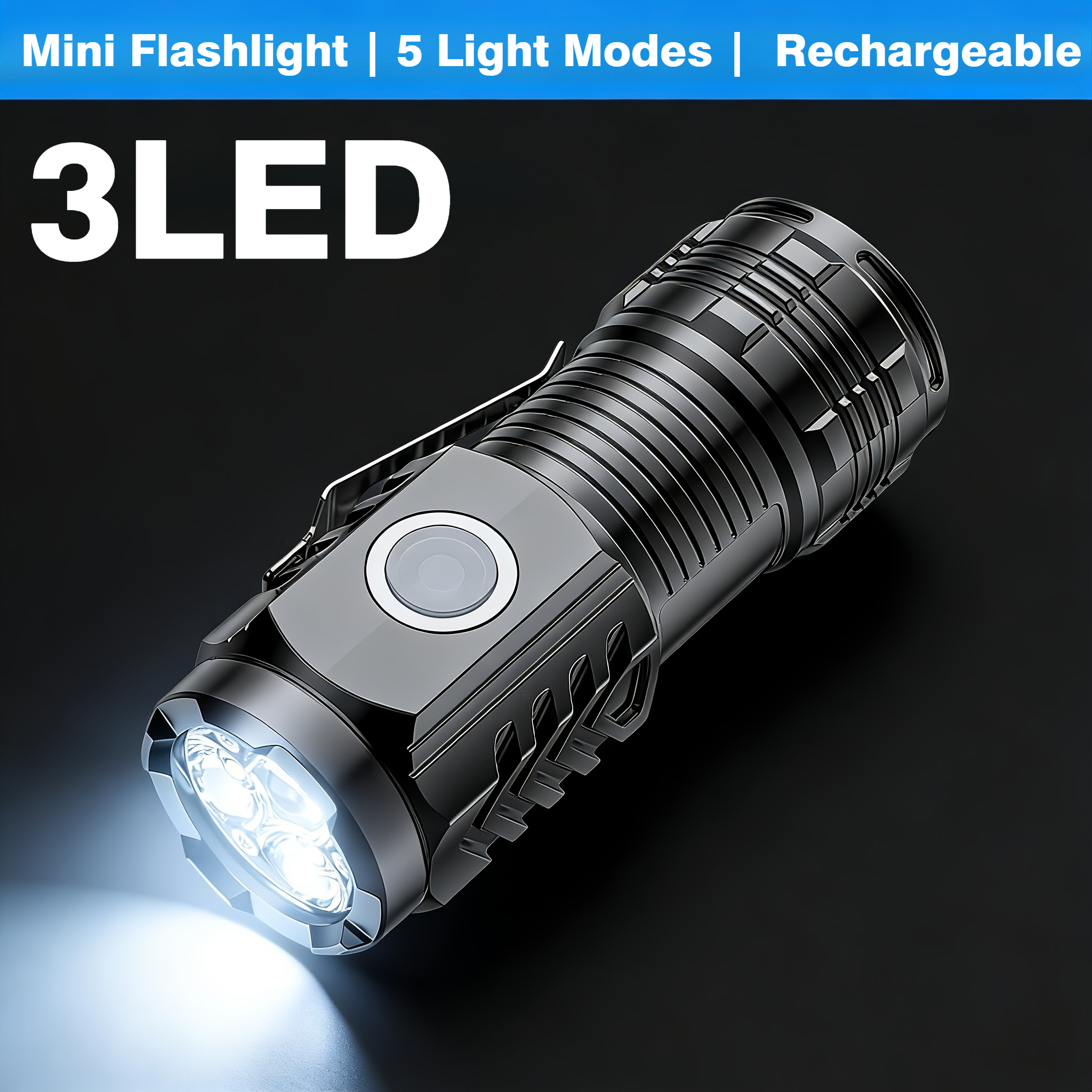 Outdoor Lighting Quality - Portable Mini 3 LED Handheld Flashlight