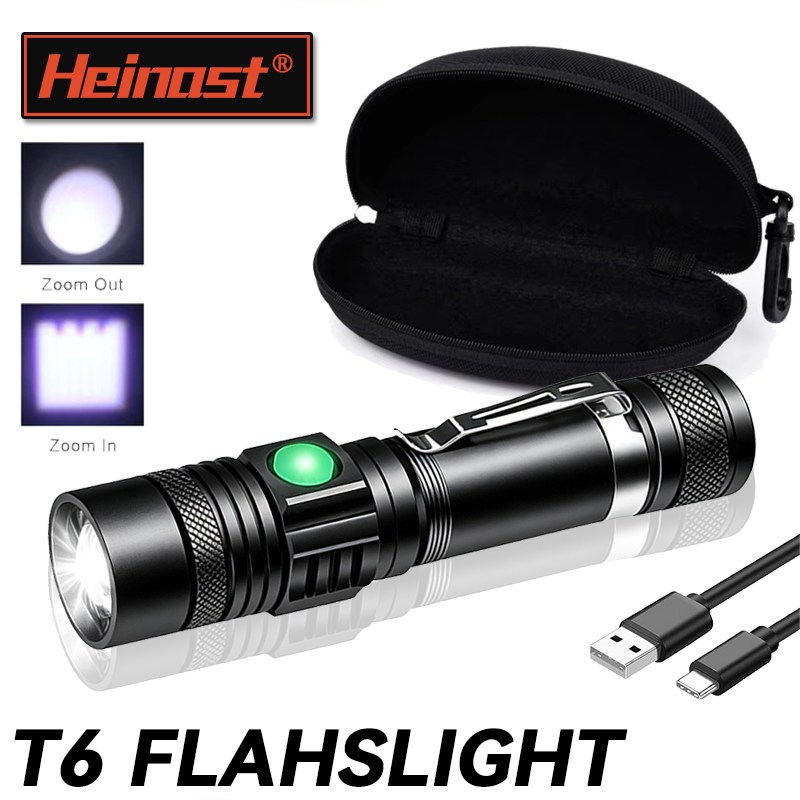 Outdoor Lighting Guide - T6 LED Rechargeable Flashlight,18650 Zoomable Torch,
