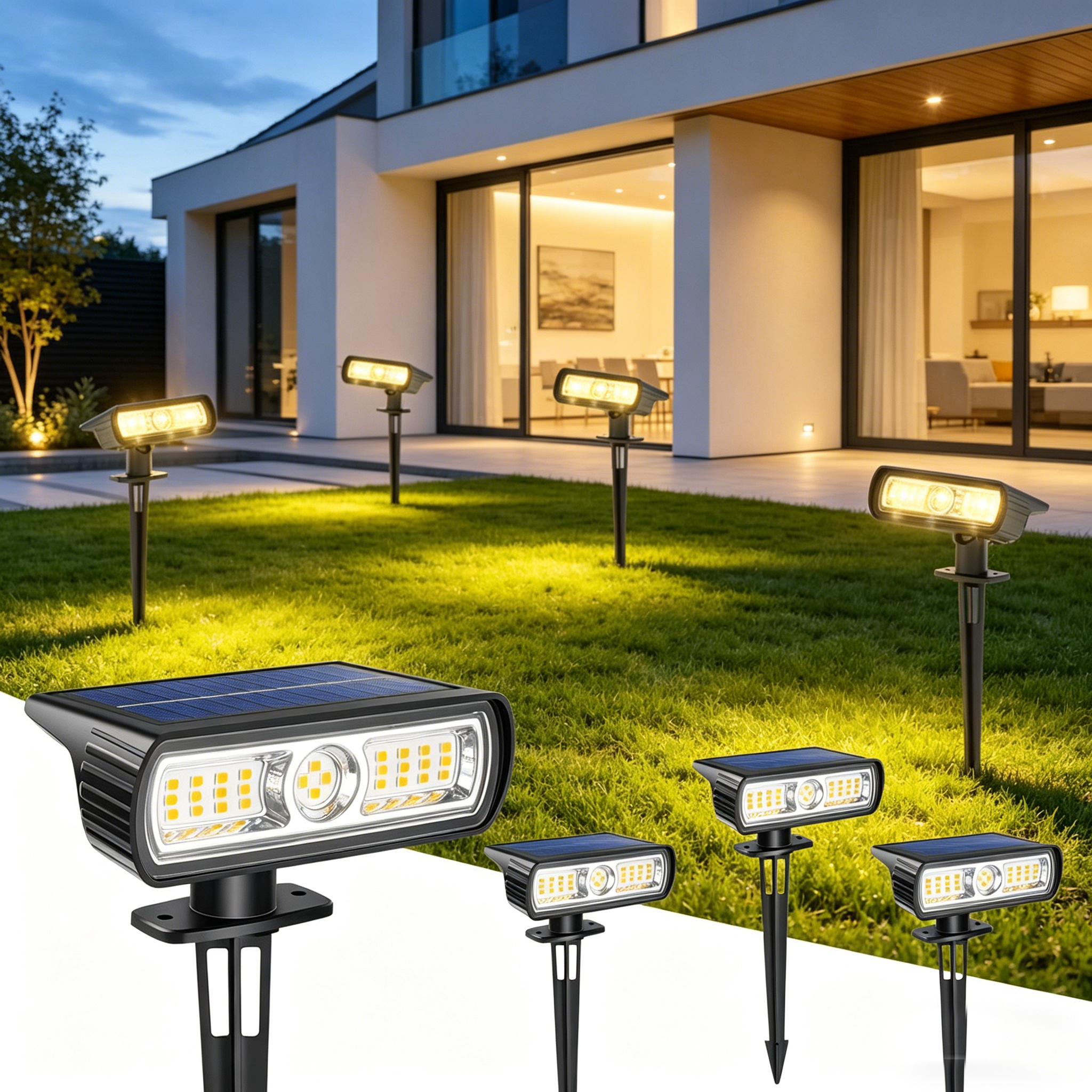 Outdoor Lighting Landscape - 4 Pack Solar Landscape Spot Lights