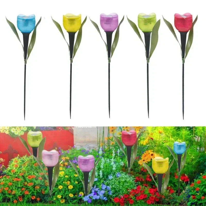 Outdoor Lighting Effects - 1Pcs Garden Tulip Flower Shape LED