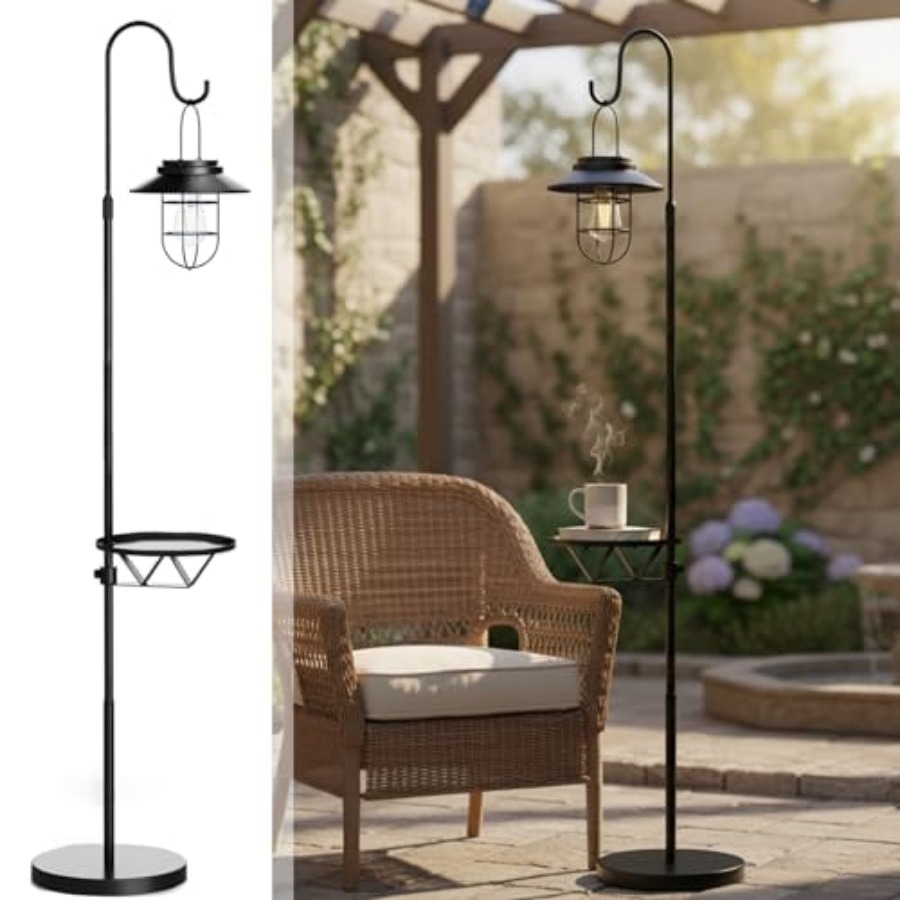 Solar Floor Lamp with Table, 6 - Outdoor Lighting Lamps recensione e prezzo