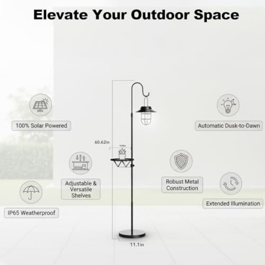 Solar Floor Lamp with Table, 6 - Outdoor Lighting Lamps recensione e prezzo