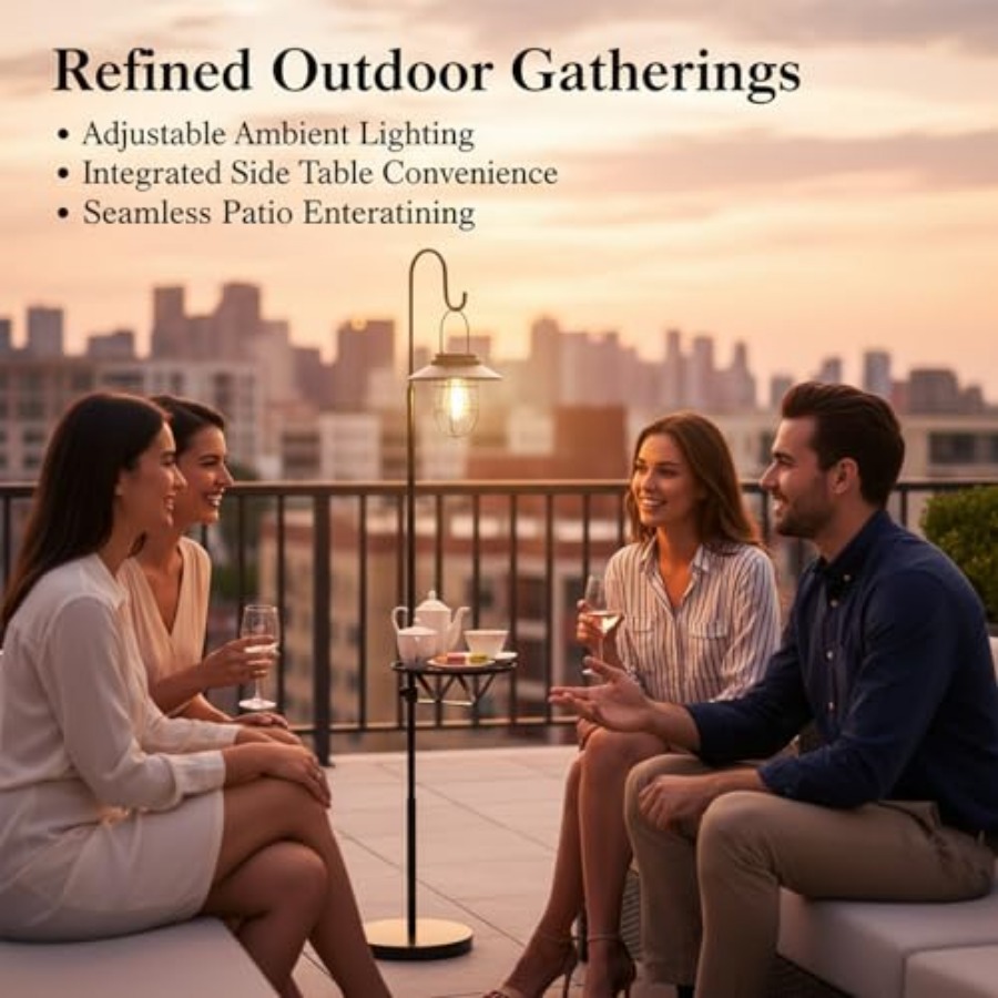 Solar Floor Lamp with Table, 6 - Outdoor Lighting Lamps recensione e prezzo