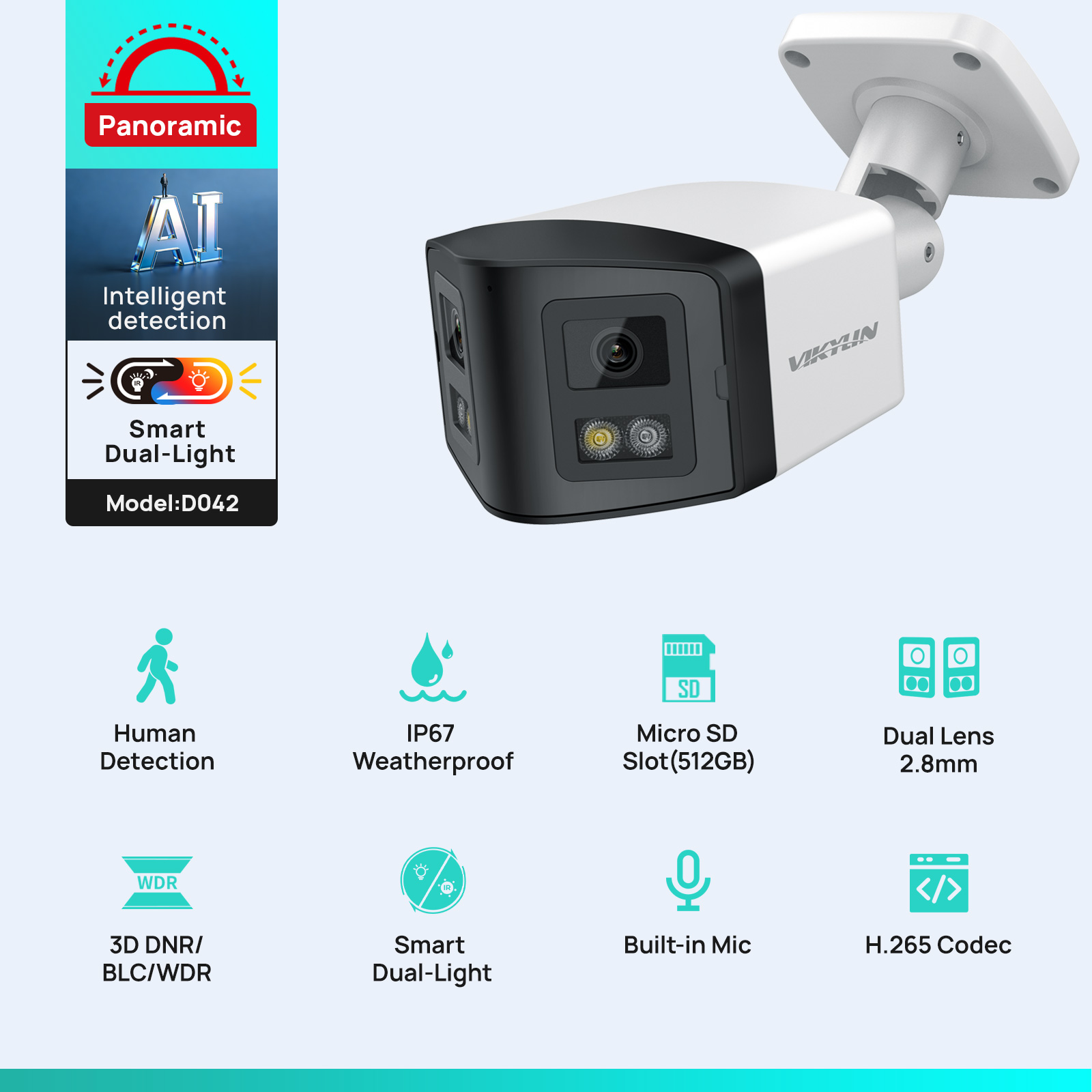 VIKYLIN 170° Panoramic Securit - Outdoor Lighting Mains Powered recensione e prezzo