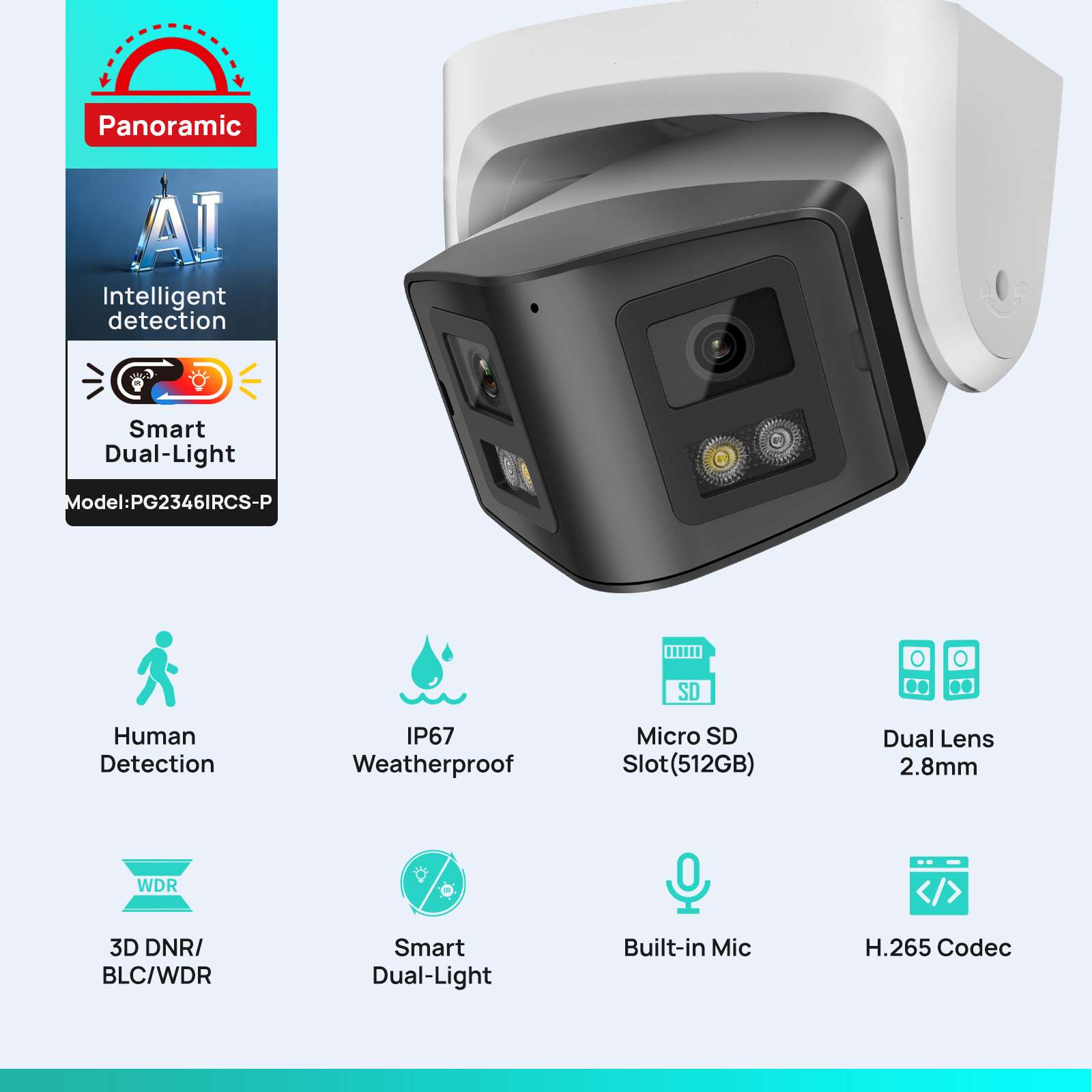 Vikylin 4MP Panoramic Smart Du - Outdoor Lighting Mains Powered recensione e prezzo
