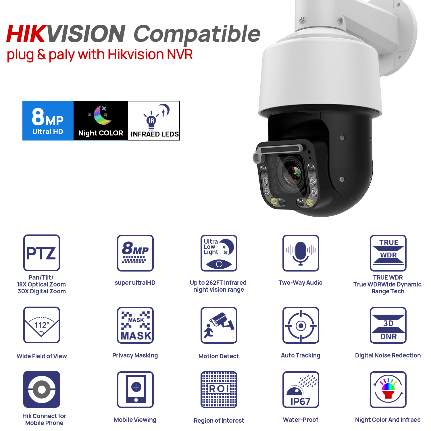 Hikvision Compatible 4K 8MP PO - Outdoor Lighting Mains Powered recensione e prezzo