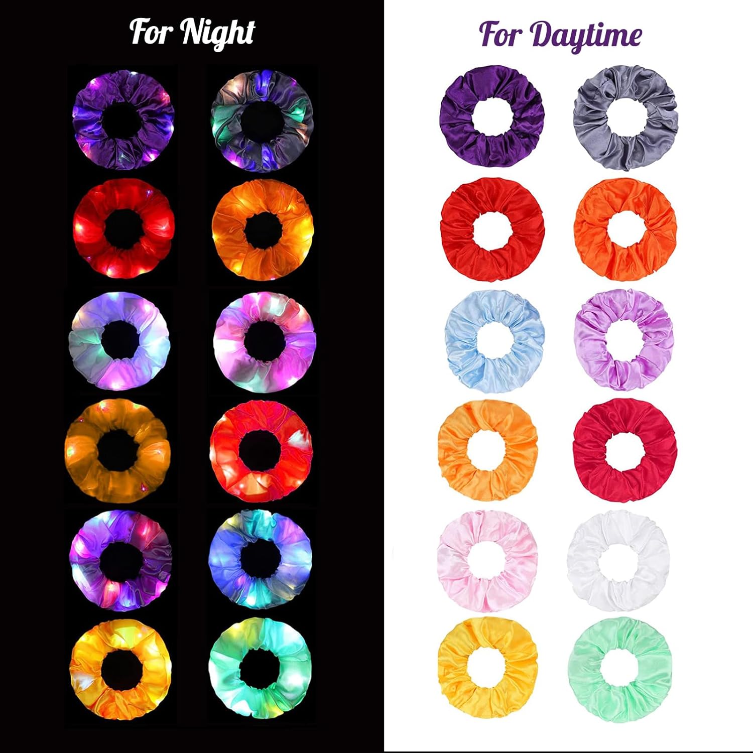 6pcs LED Scrunchies Hair Bands - Outdoor Lighting Effects recensione e prezzo