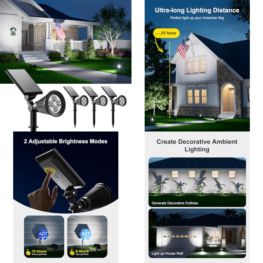 Solar Spotlights Outdoor Water - Outdoor Lighting Landscape recensione e prezzo