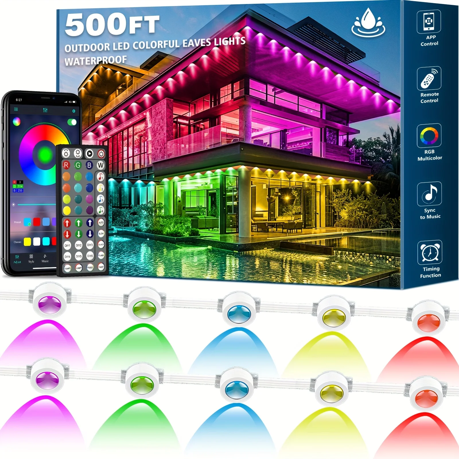 500 Feet, 250 Bulbs, IP67 Wate - Outdoor Lighting Switch recensione e prezzo