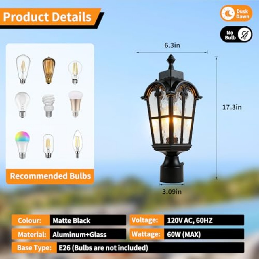 Sensor Outdoor Post Lights Wat - Outdoor Lighting Lamps recensione e prezzo