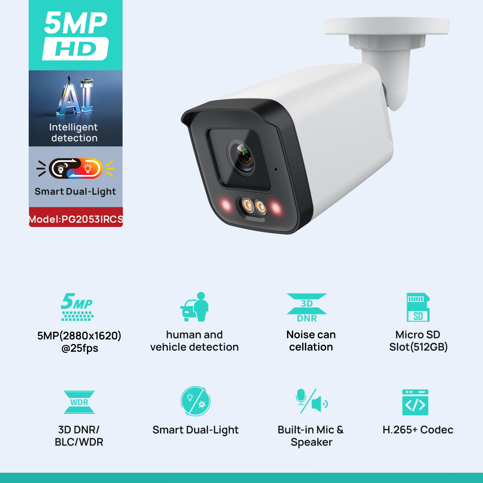 VIKYLIN IP Security Camera 5MP - Outdoor Lighting Mains Powered recensione e prezzo