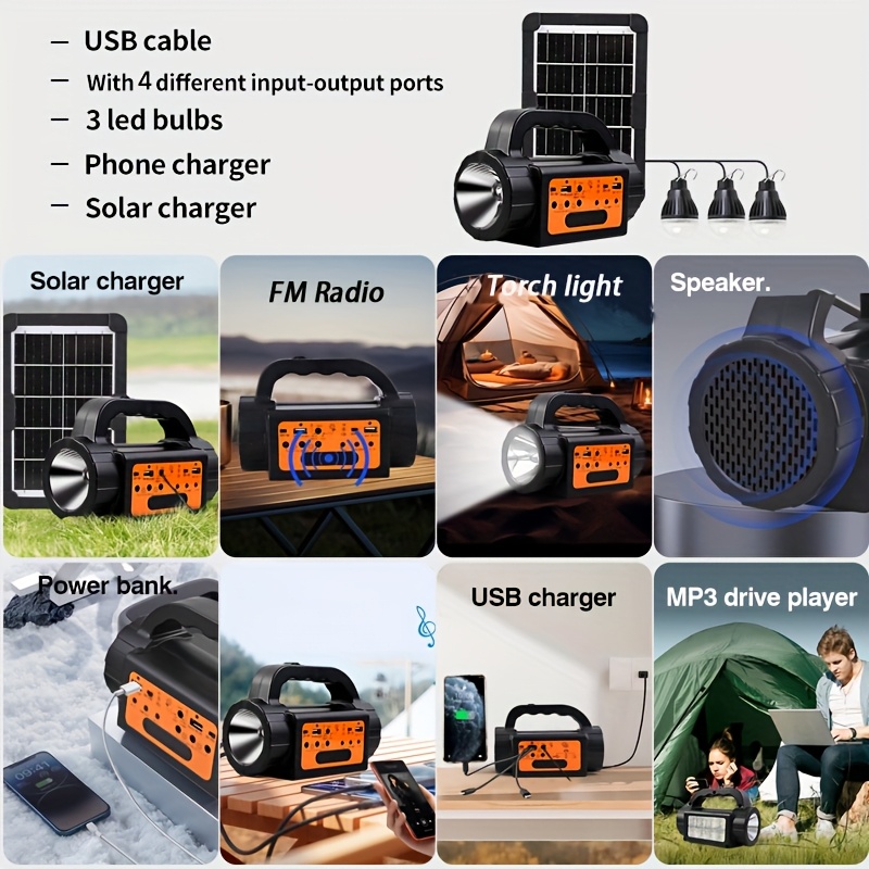 Solar Rechargeable Camping Lig - Outdoor Lighting Switch recensione e prezzo