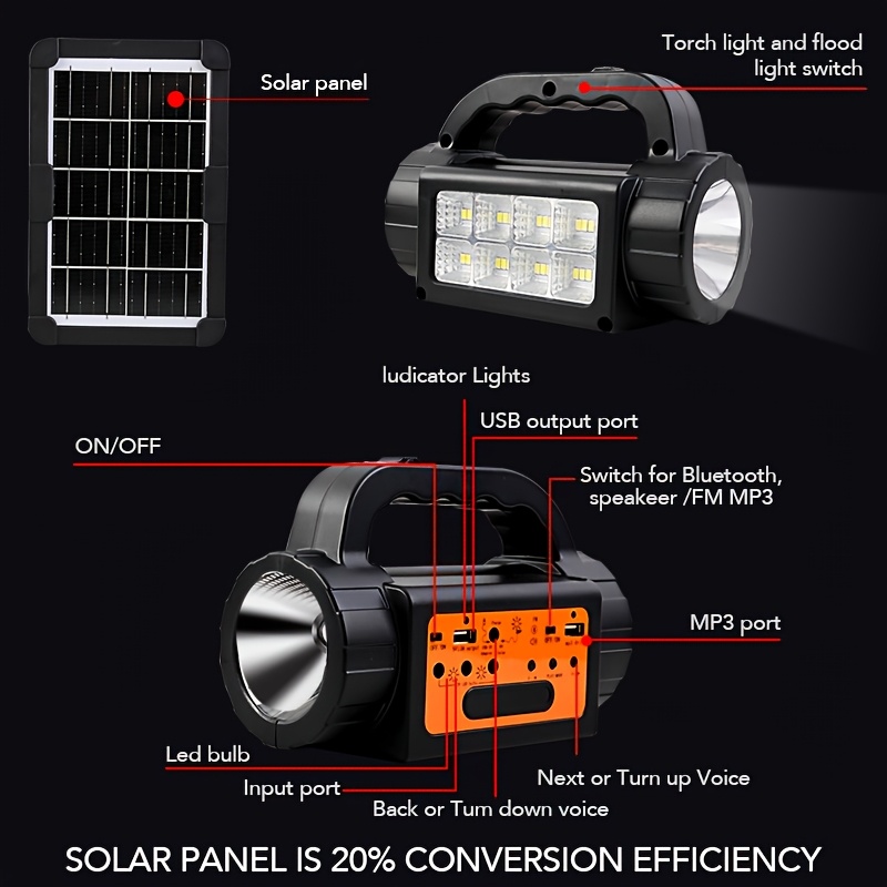 Solar Rechargeable Camping Lig - Outdoor Lighting Switch recensione e prezzo