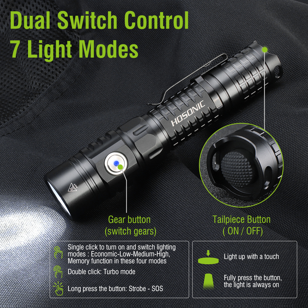 HOSONIC EC16 EDC Flashlight 17 - Outdoor Lighting Switch recensione e prezzo