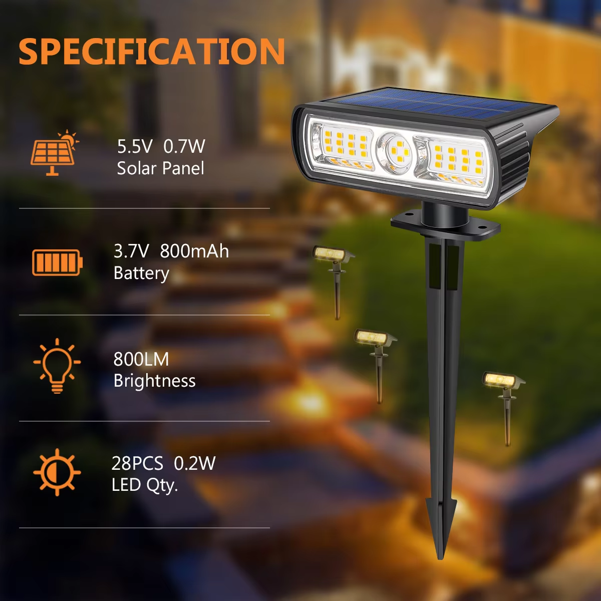 4 Pack Solar Landscape Spot Li - Outdoor Lighting Landscape recensione e prezzo