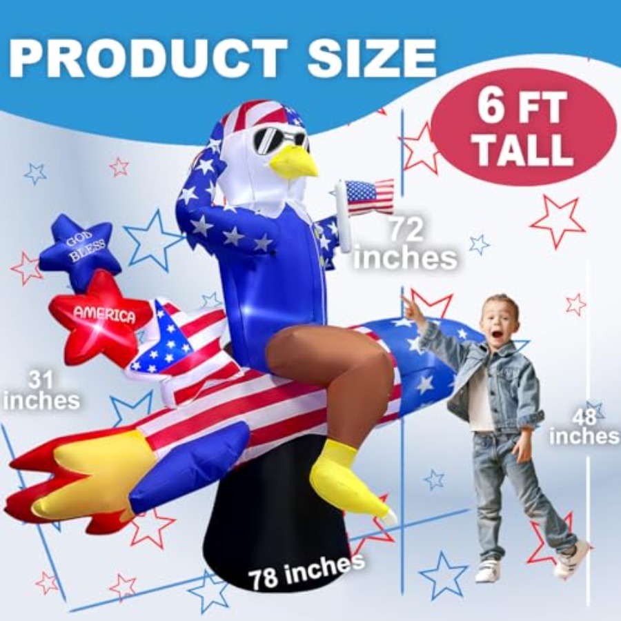 Outdoor 6ft inflatable America - Outdoor Lighting Effects recensione e prezzo