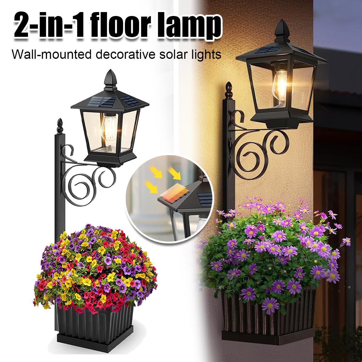 Solar Powered 2-in-1 Flower Po - Outdoor Lighting Lamps recensione e prezzo
