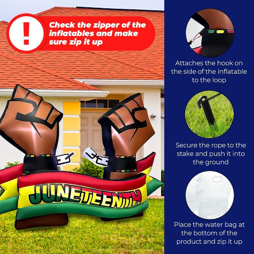 6.5FT Long Juneteenth Iatables - Outdoor Lighting Effects recensione e prezzo