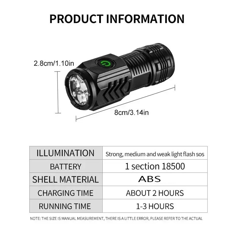 Mini 3LED Flashlight With Pen  - Outdoor Lighting Quality recensione e prezzo