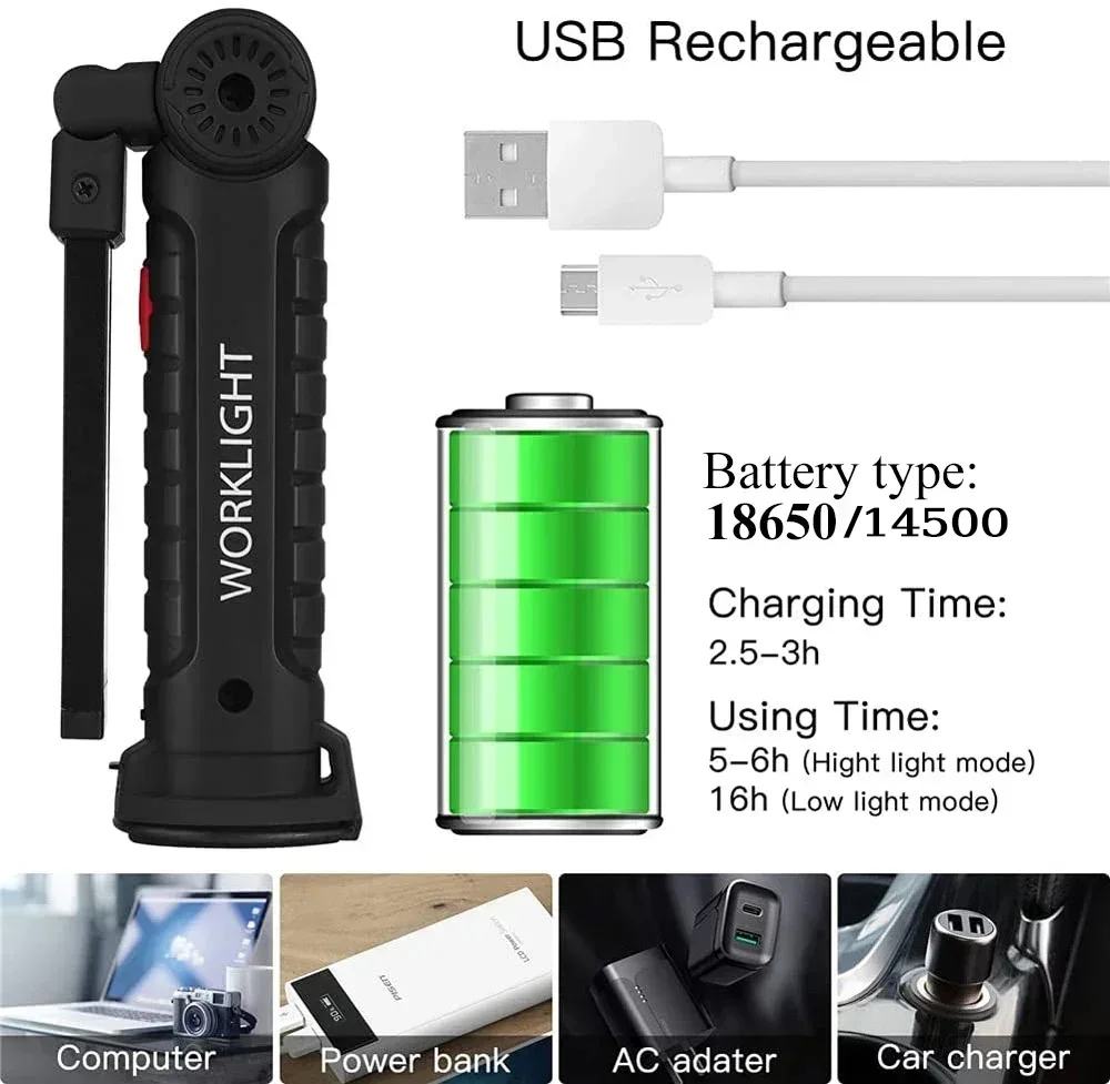 LED COB Flashlight USB Recharg - Outdoor Lighting Guide recensione e prezzo