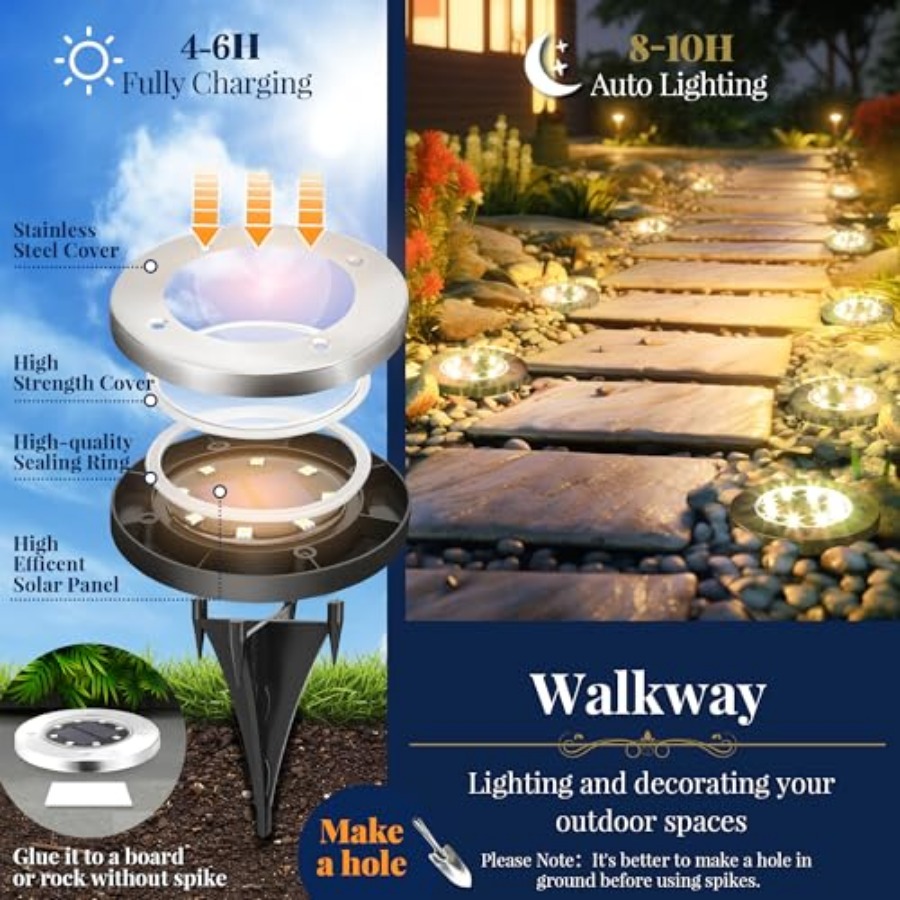 Solar Ground Lights Solar Ligh - Outdoor Lighting Landscape recensione e prezzo