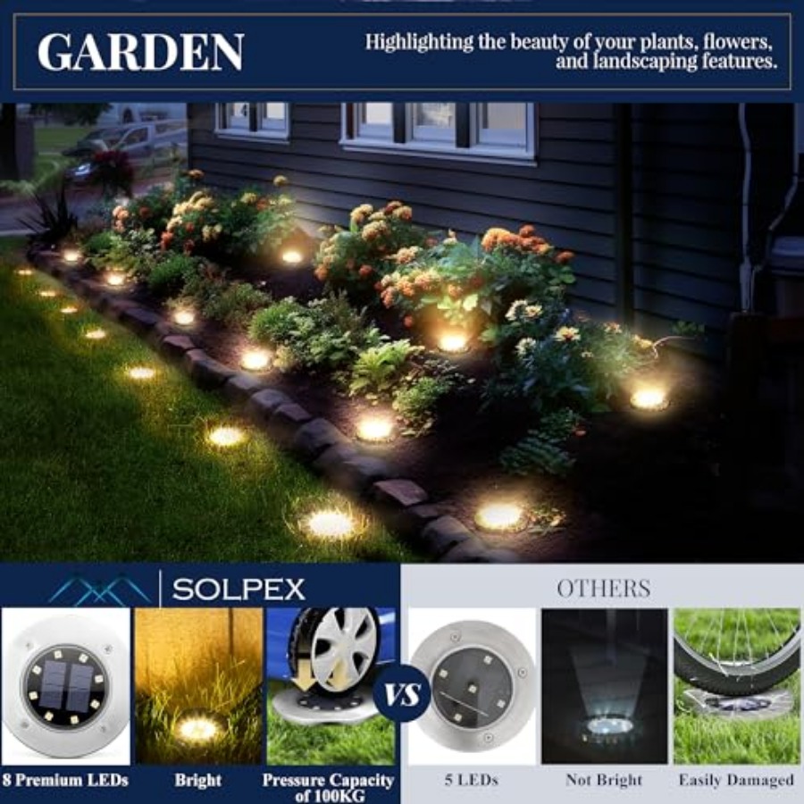Solar Ground Lights Solar Ligh - Outdoor Lighting Landscape recensione e prezzo