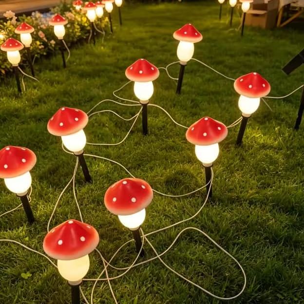 Solar Mushroom String Lights W - Outdoor Lighting Switch recensione e prezzo