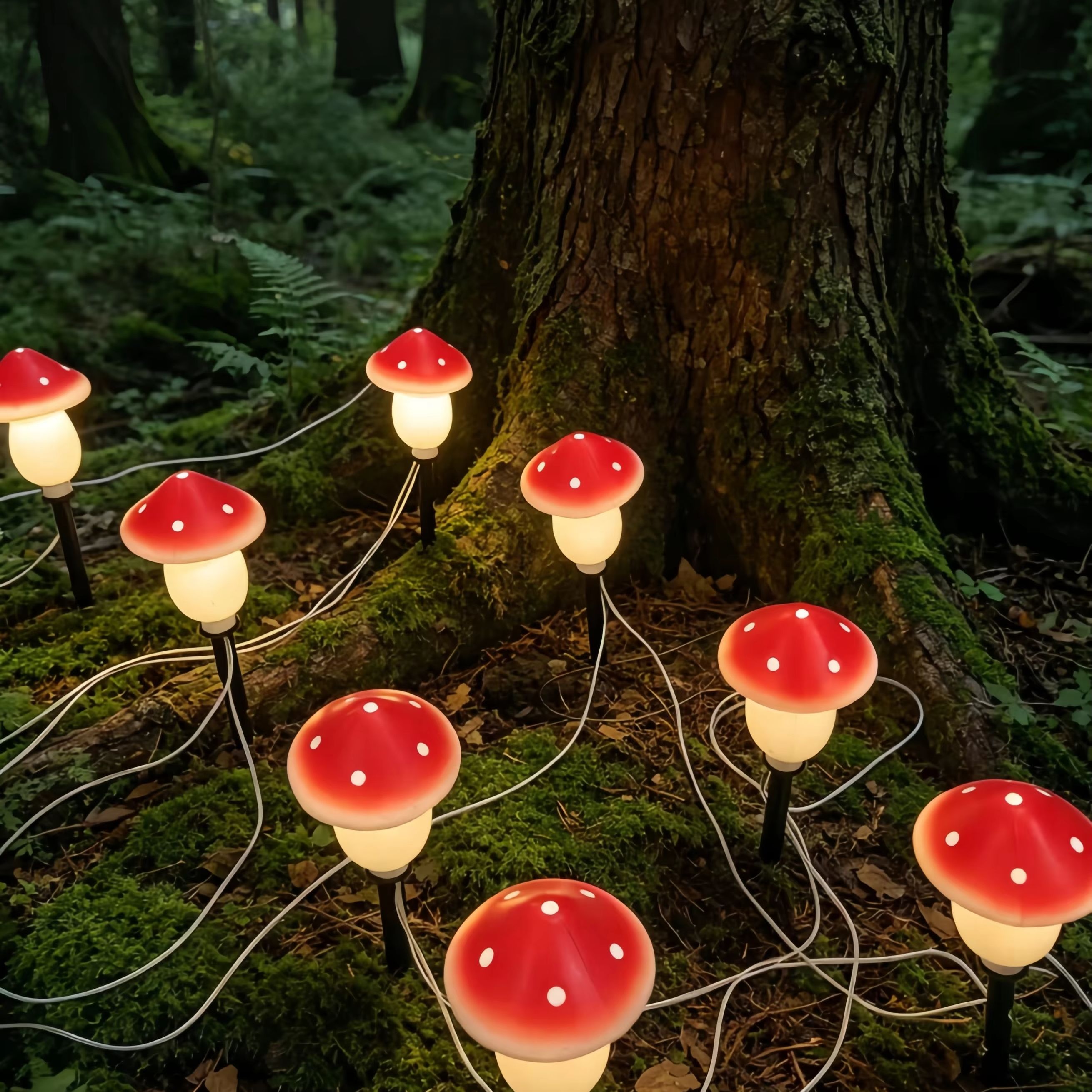 Solar Mushroom String Lights W - Outdoor Lighting Switch recensione e prezzo