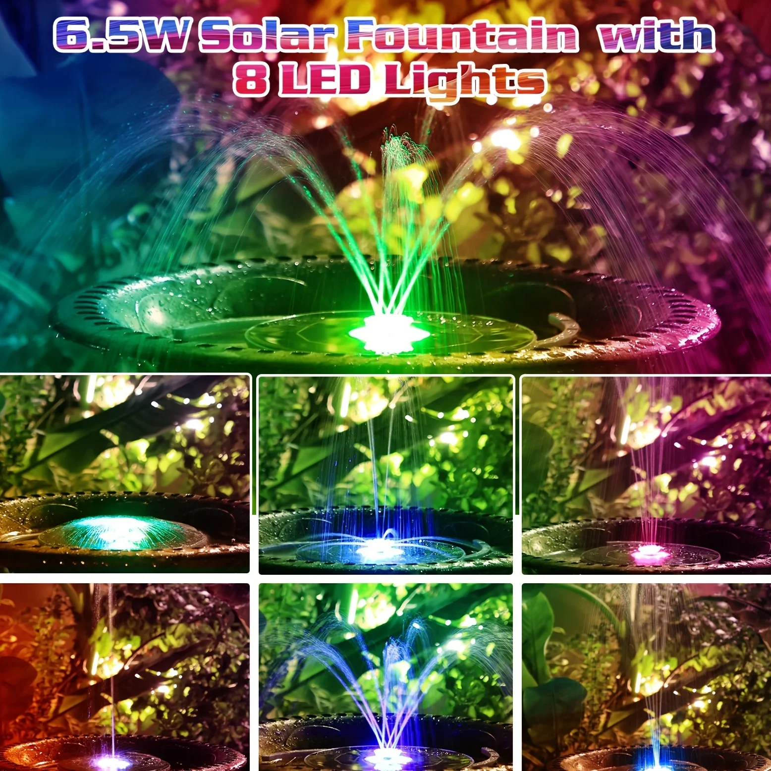 6.5W LED Solar Fountain Pump w - Outdoor Lighting Effects recensione e prezzo
