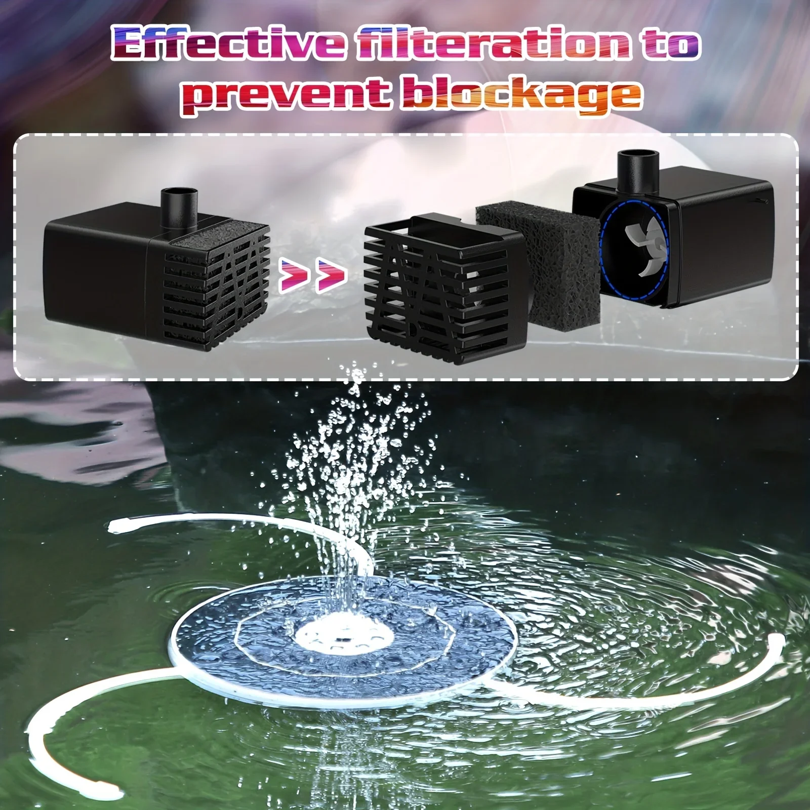 6.5W LED Solar Fountain Pump w - Outdoor Lighting Effects recensione e prezzo